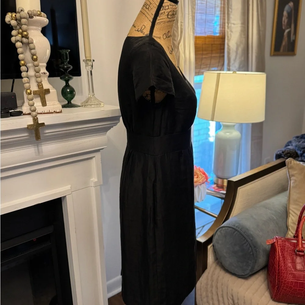 🖤 BANANA REPUBLIC WOMEN’S BLACK CRINKLE CLASSIC DRESS! - Picture 5 of 14